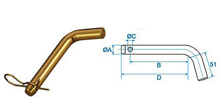 Bent Handle Hitch Pin